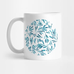 Abstract light blue leaf pattern Mug